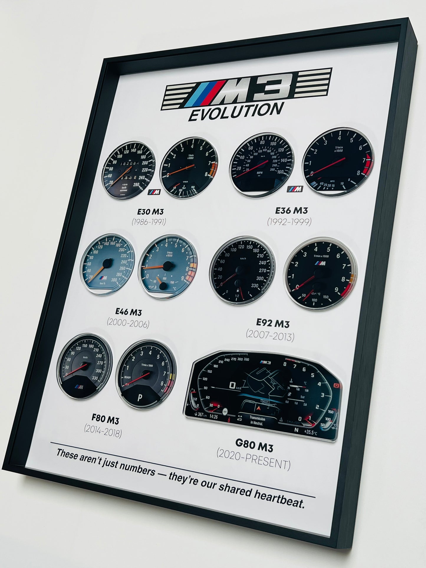 BMW M3 Evolution Dashboard Framed Wall Art 30.5x40.6cm