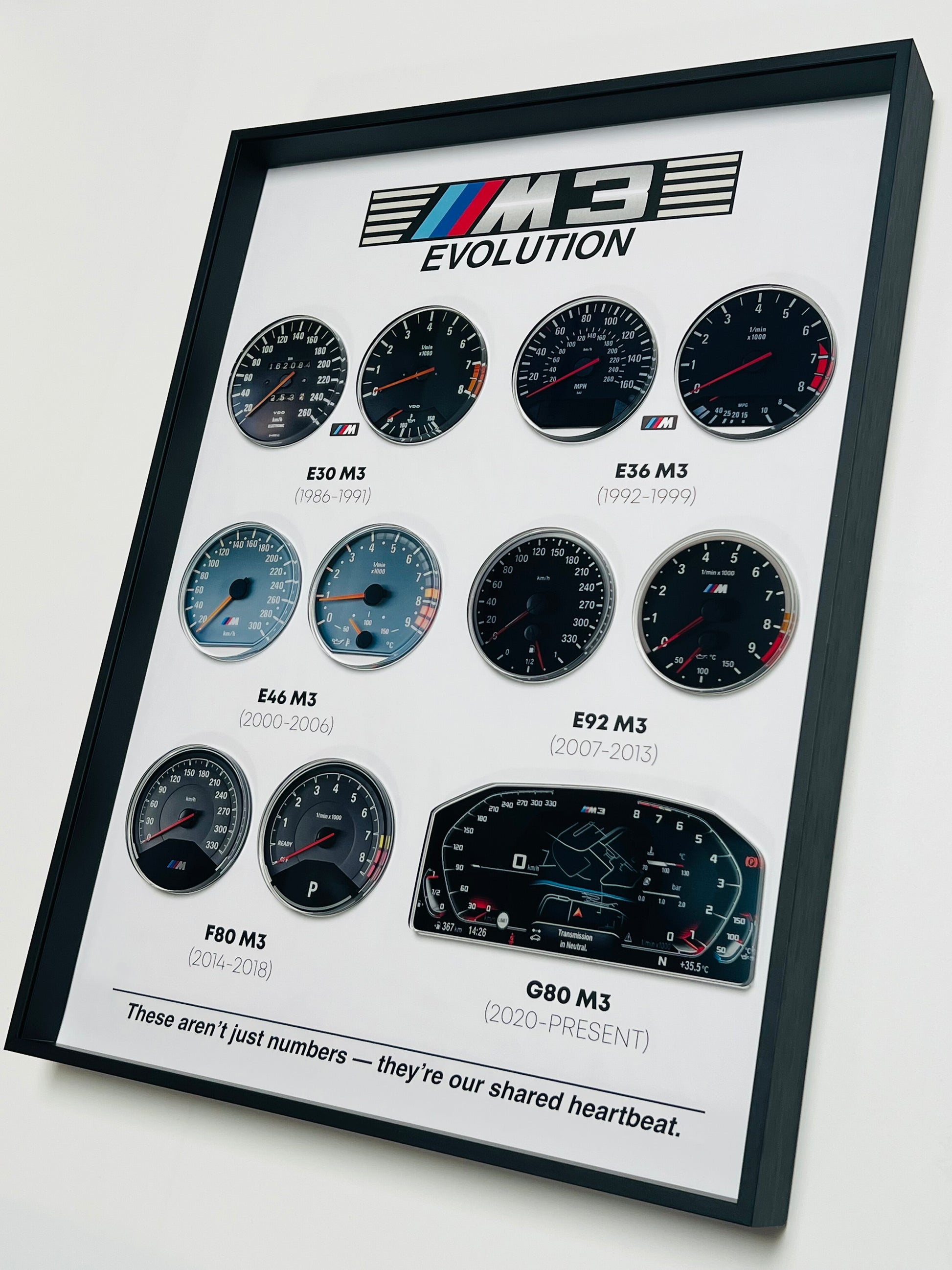 BMW M3 Evolution Dashboard Framed Wall Art 30.5x40.6cm