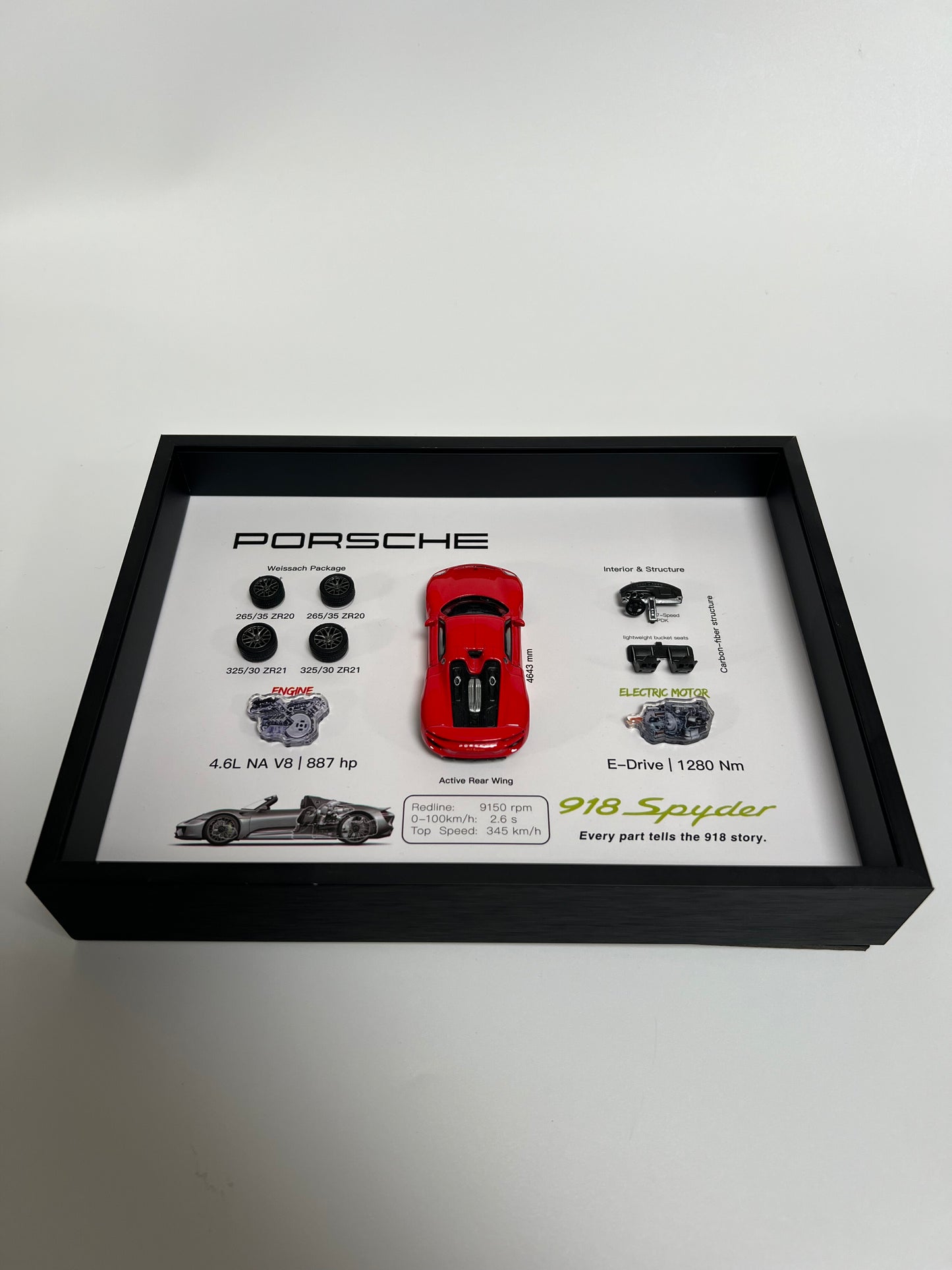 Porsche 918 Spyder Supercar Framed Wall Art Display 15x20cm