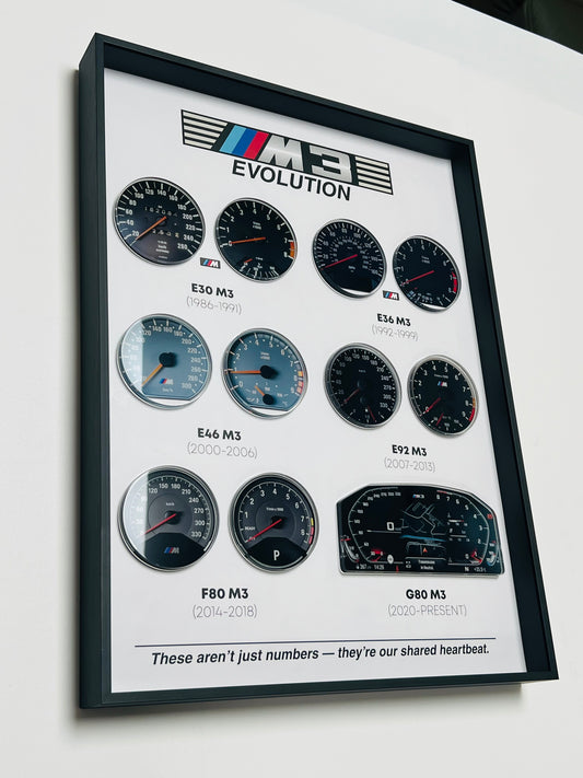 BMW M3 Evolution Dashboard Framed Wall Art 30.5x40.6cm
