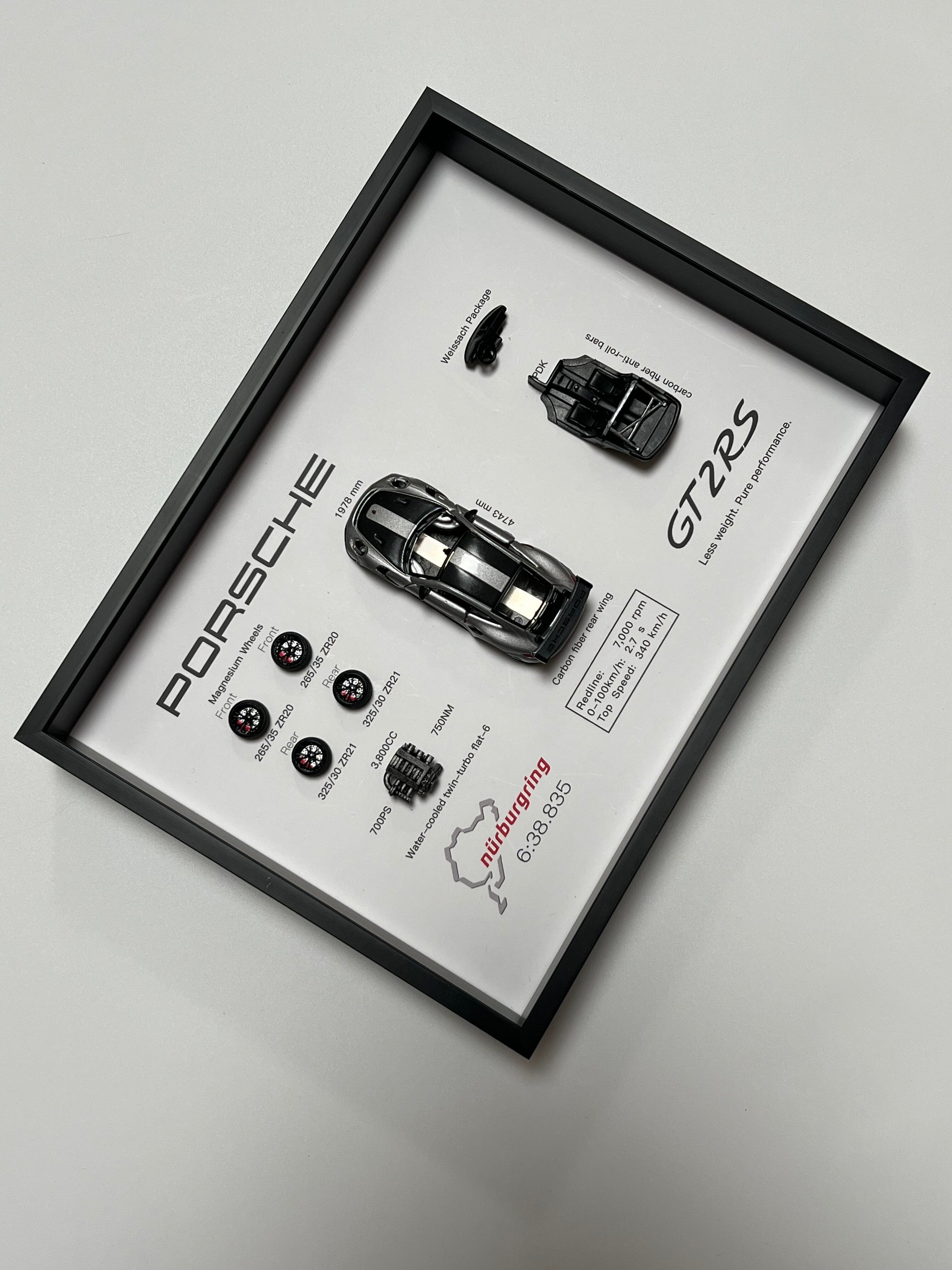 Porsche 911 GT2RS Framed Display Shadow Box 15.2x20.3cm