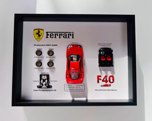 Ferrari F40 Supercar Framed Display Shadow Box 15.2x20.3cm