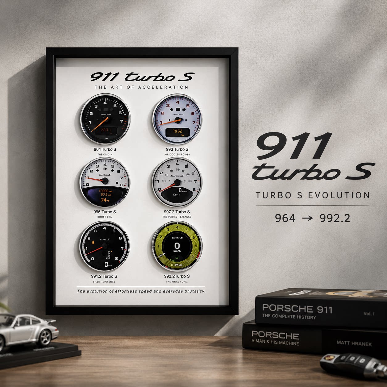 Porsche 911 Turbo S Evolution Framed Wall Art Display 30x20cm