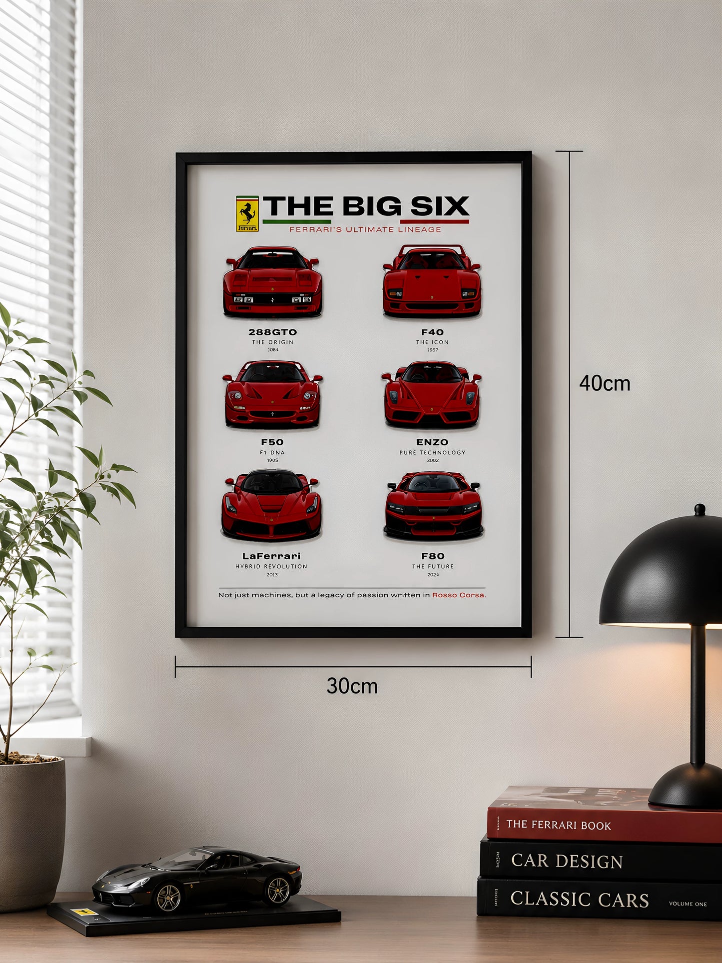 Ferrari Classic Supercar Framed Wall Art Display 30x40cm