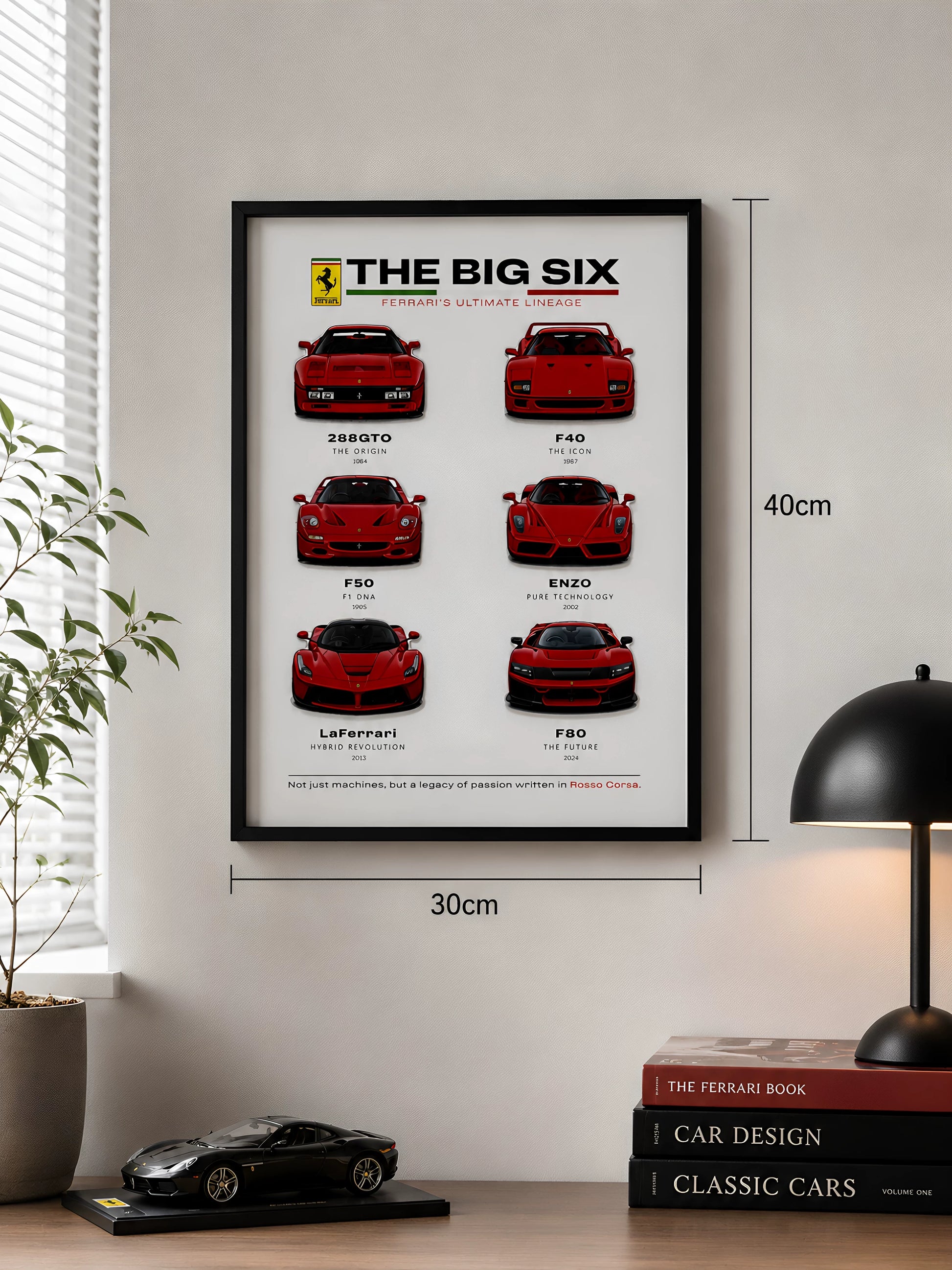 Ferrari Classic Supercar Framed Wall Art Display 30x40cm