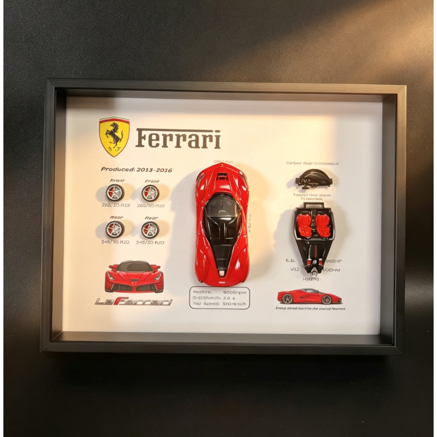 Ferrari LaFerrari Supercar Framed Wall Art Display 15x20cm