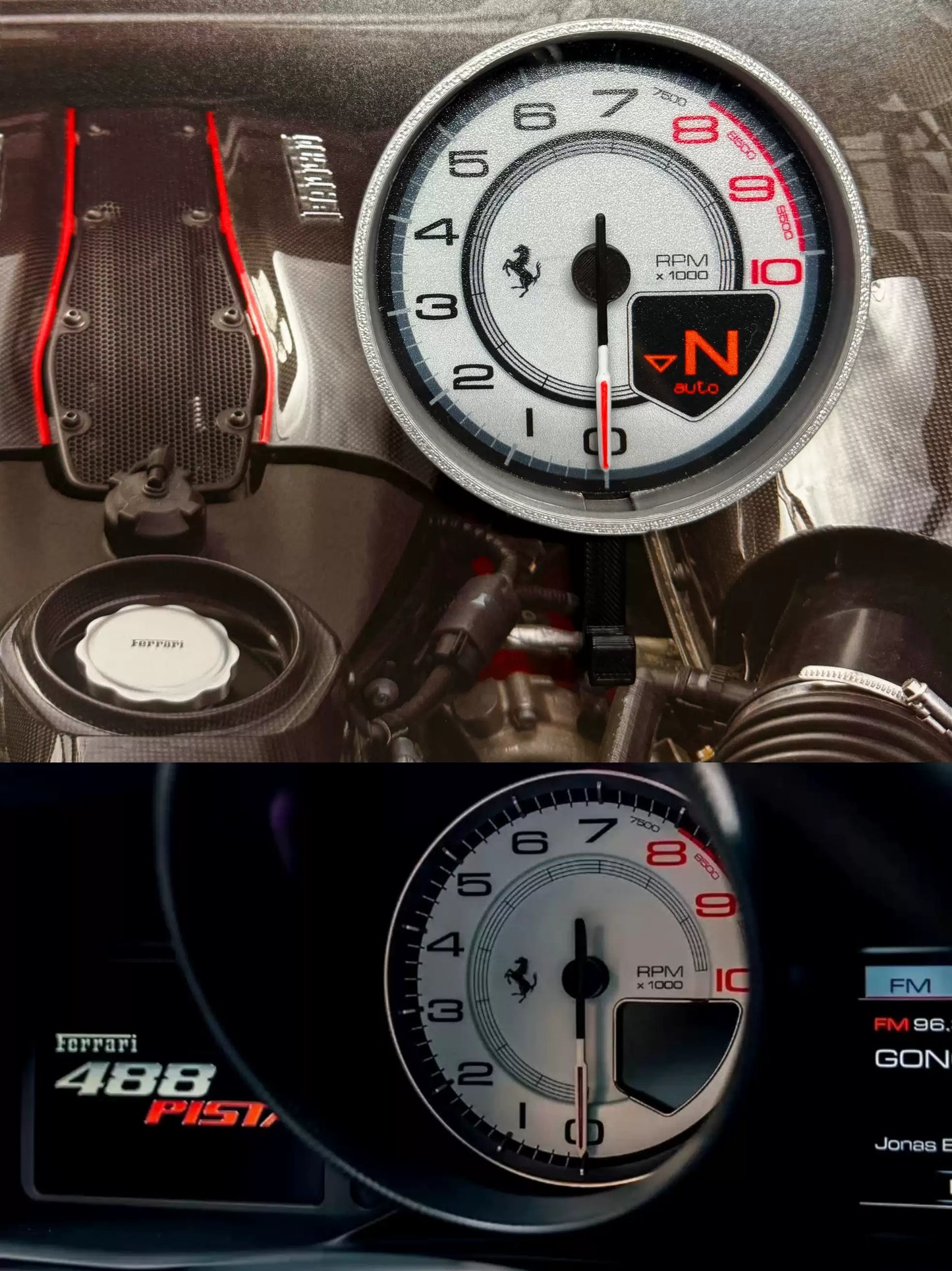 Ferrari 488 Pista Tachometer Interactive Key Hook Display