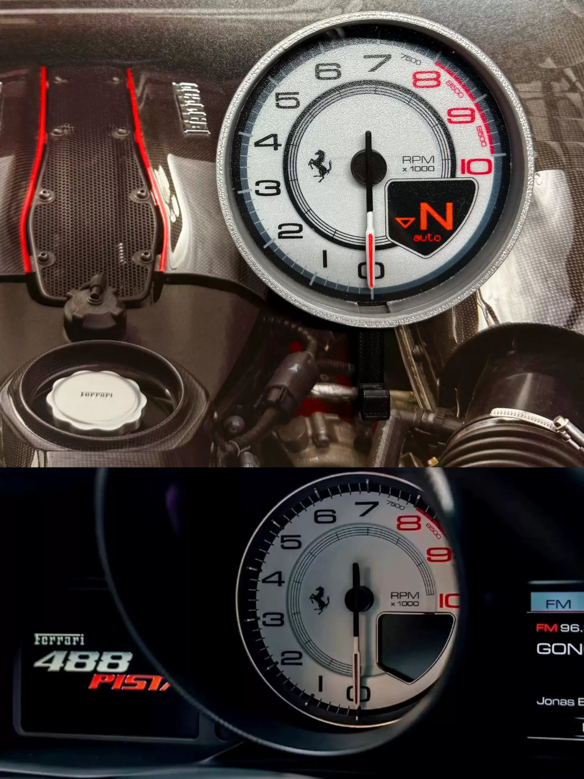 Ferrari 488 Pista Tachometer Interactive Key Hook Display