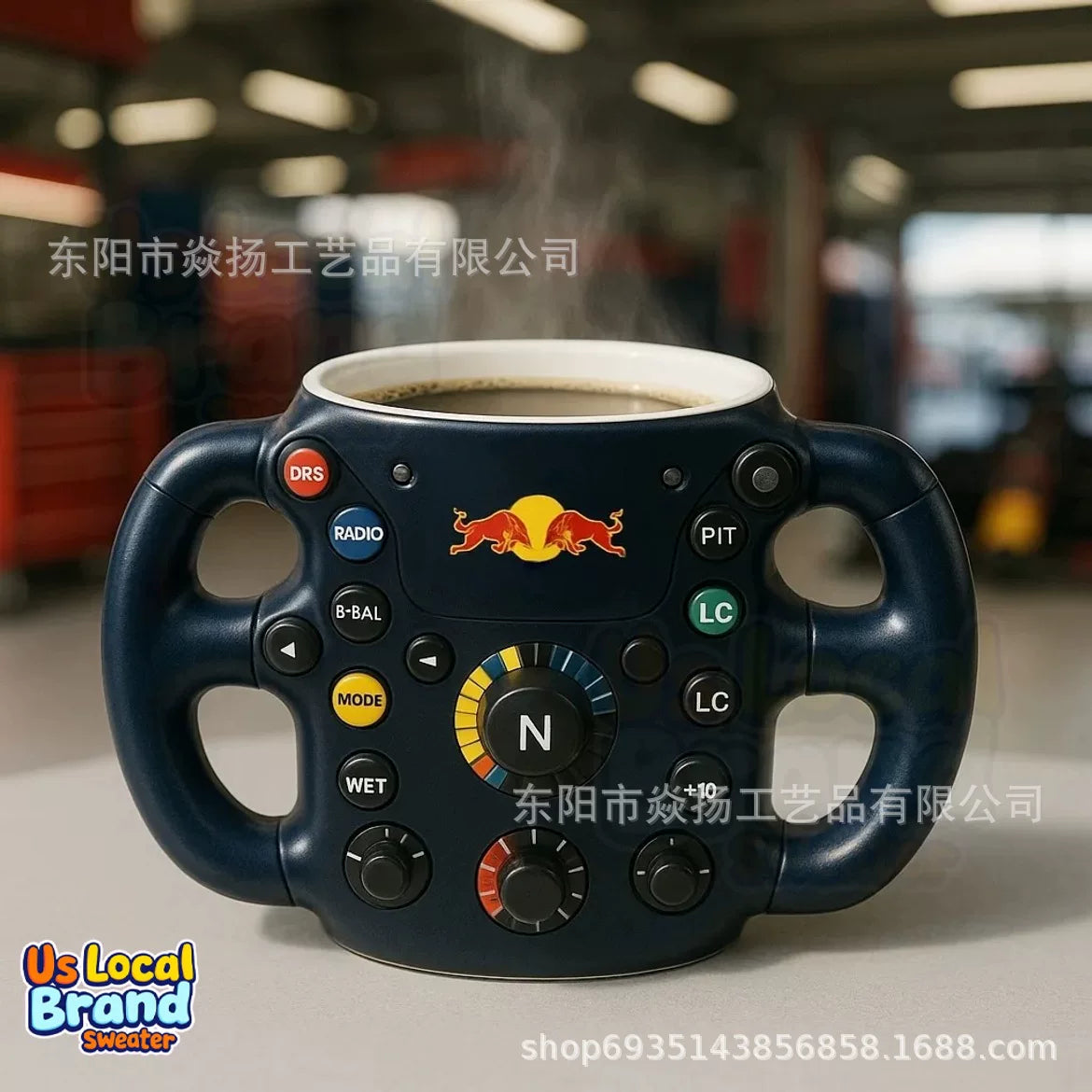 F1 Steering Wheel 3D Resin Stainless Steel Mug