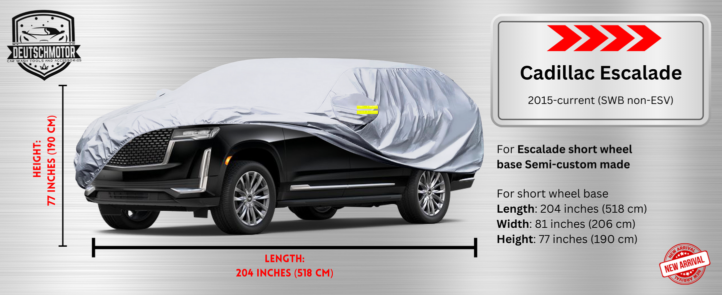 Premium car cover for Cadillac Escalade ESV standard wheel base Water Resistant UV Rays Hail Protection Storage Winter Snow (semi-custom)