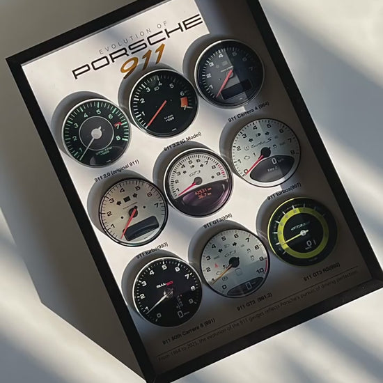 Porsche 911 Evolution Wall Art Framed Dashboard Display A4