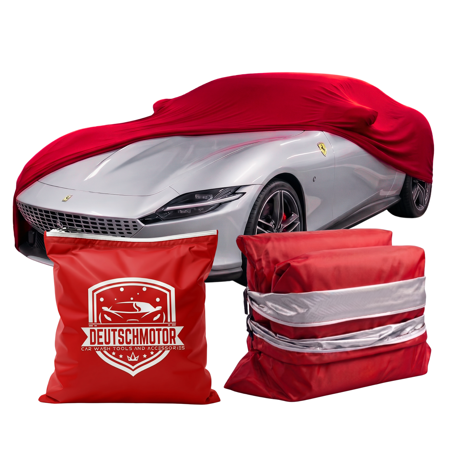 Outdoor red dustproof car cover for Ferrari Roma protection Sun UV dust