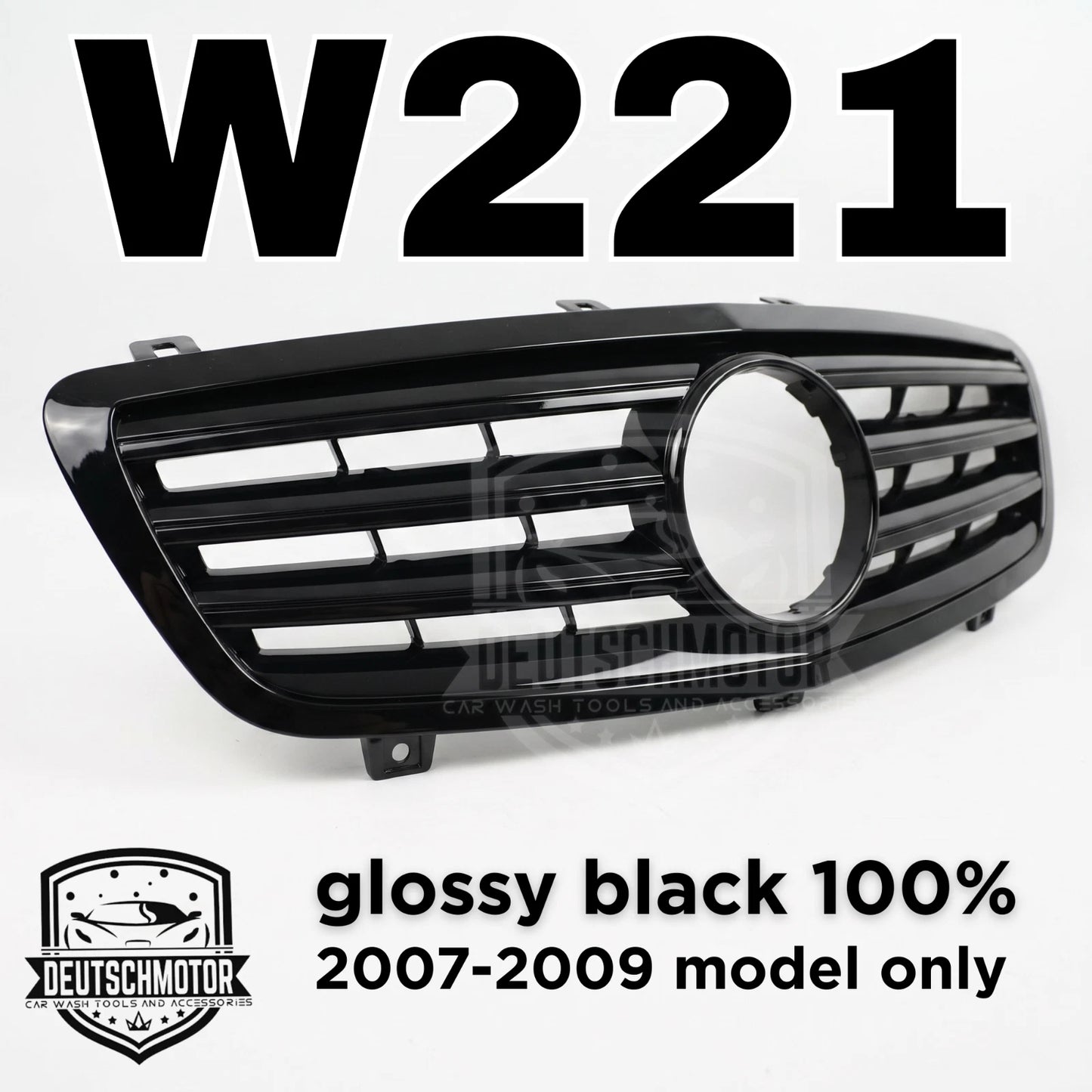 for Mercedes w221 S550 S63 S65 S600 front grille black 3 Fins S-class 2006-2009
