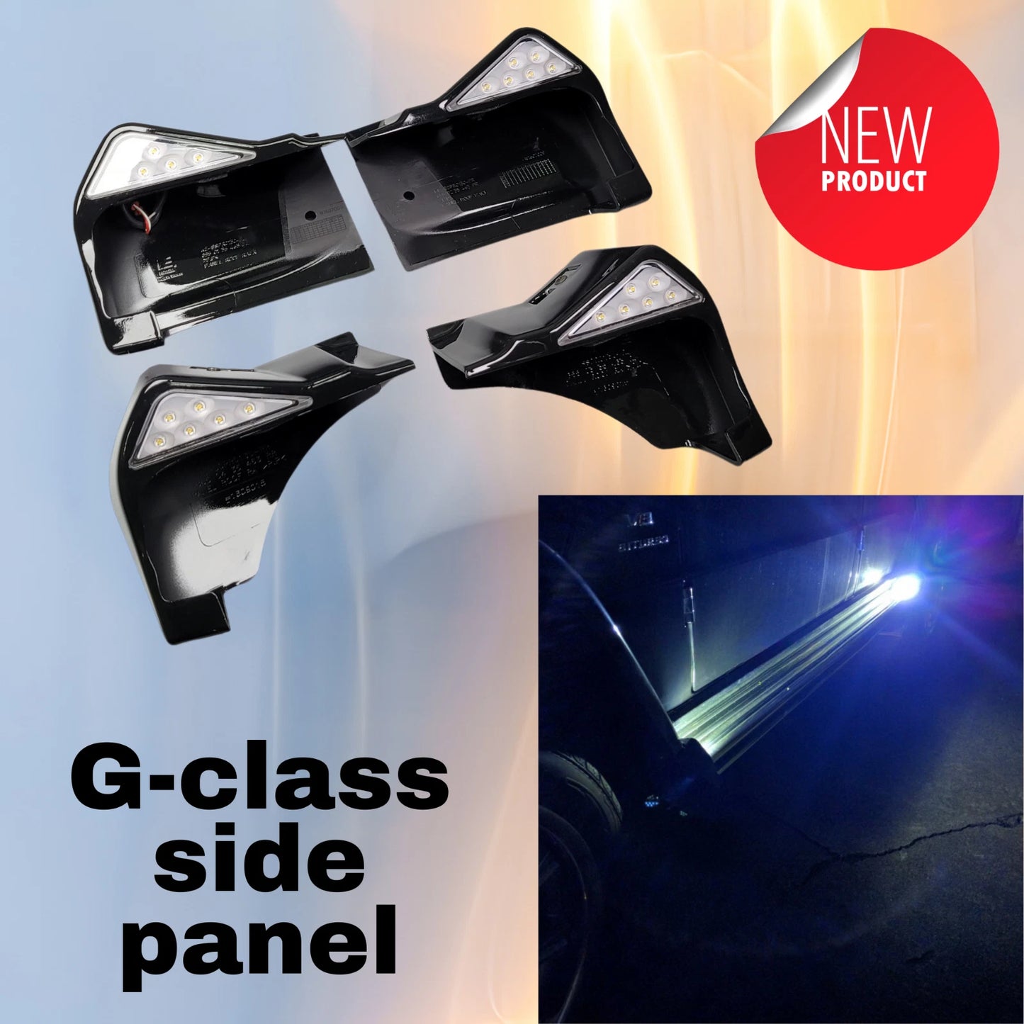 W463 side led light 1987-2018 G63 G500 4x corners for running board for Mercedes