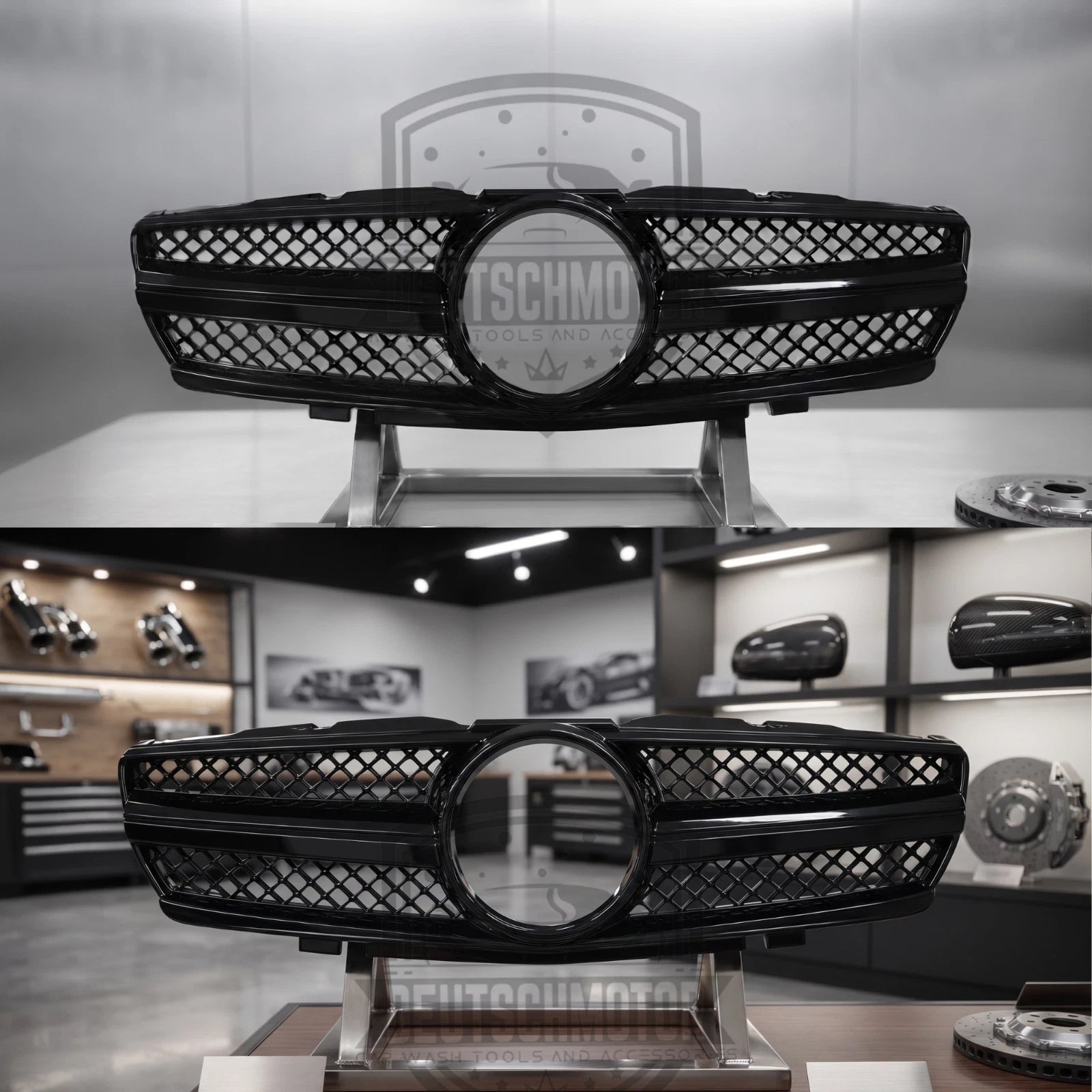 for Mercedes R230 SL500 SL600 Grille front Grill 100% glossy paint 2003-2006