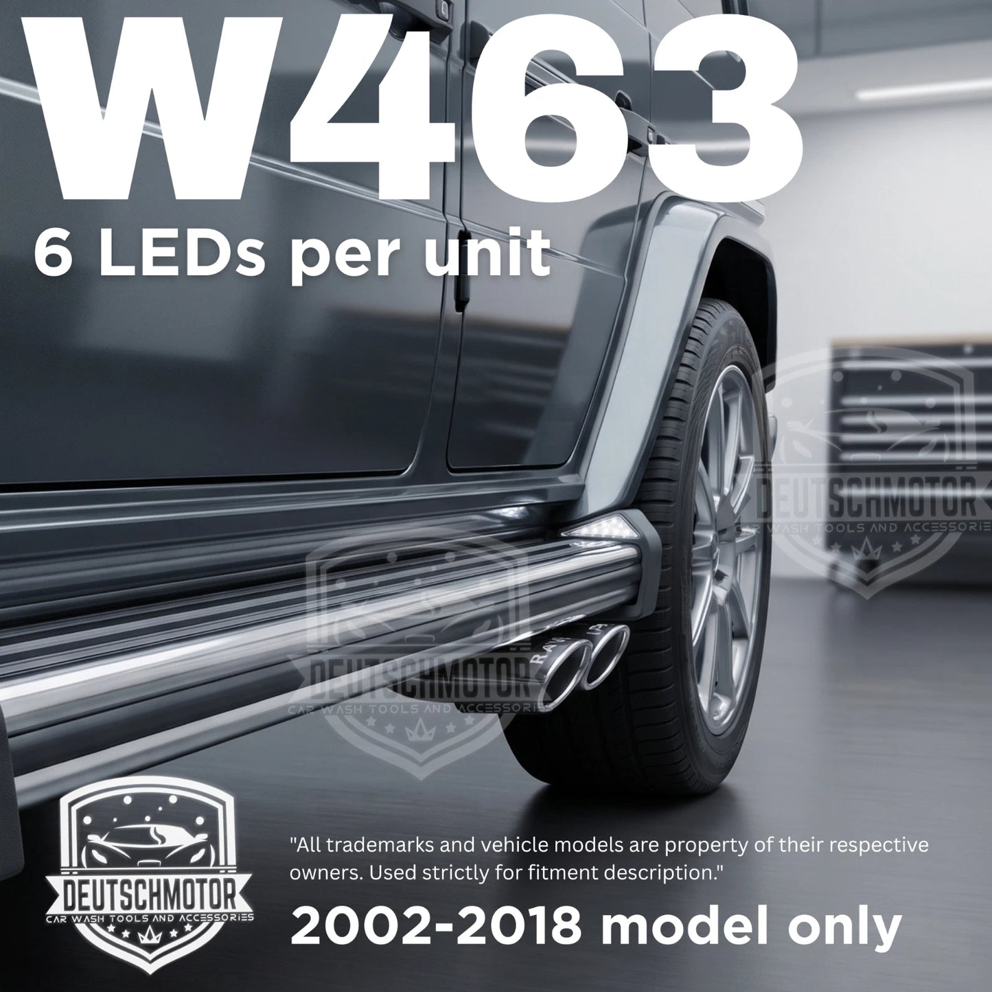 W463 side led light 1987-2018 G63 G500 4x corners for running board for Mercedes