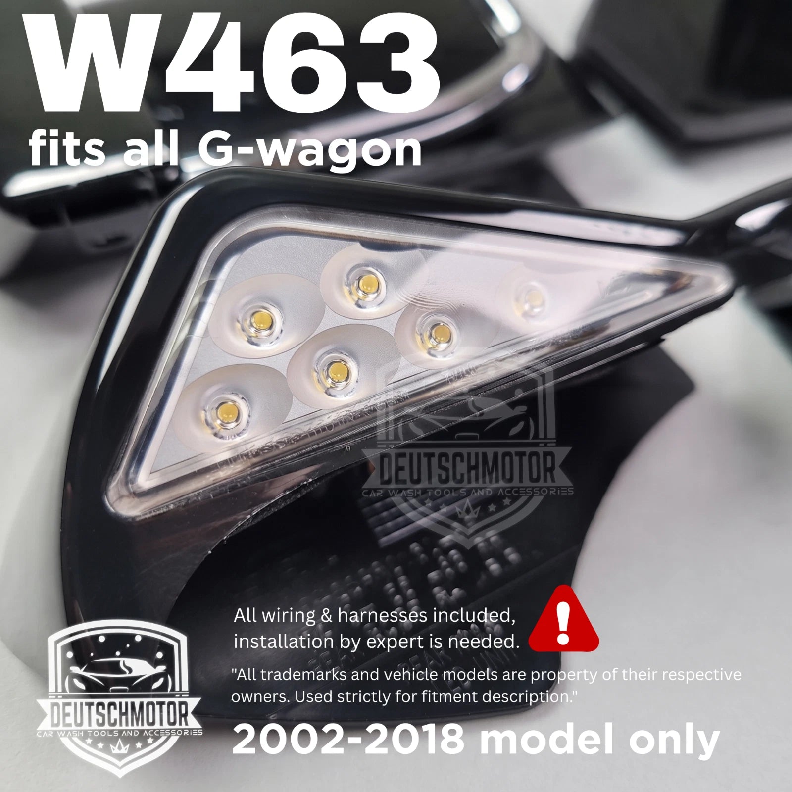 W463 side led light 1987-2018 G63 G500 4x corners for running board for Mercedes