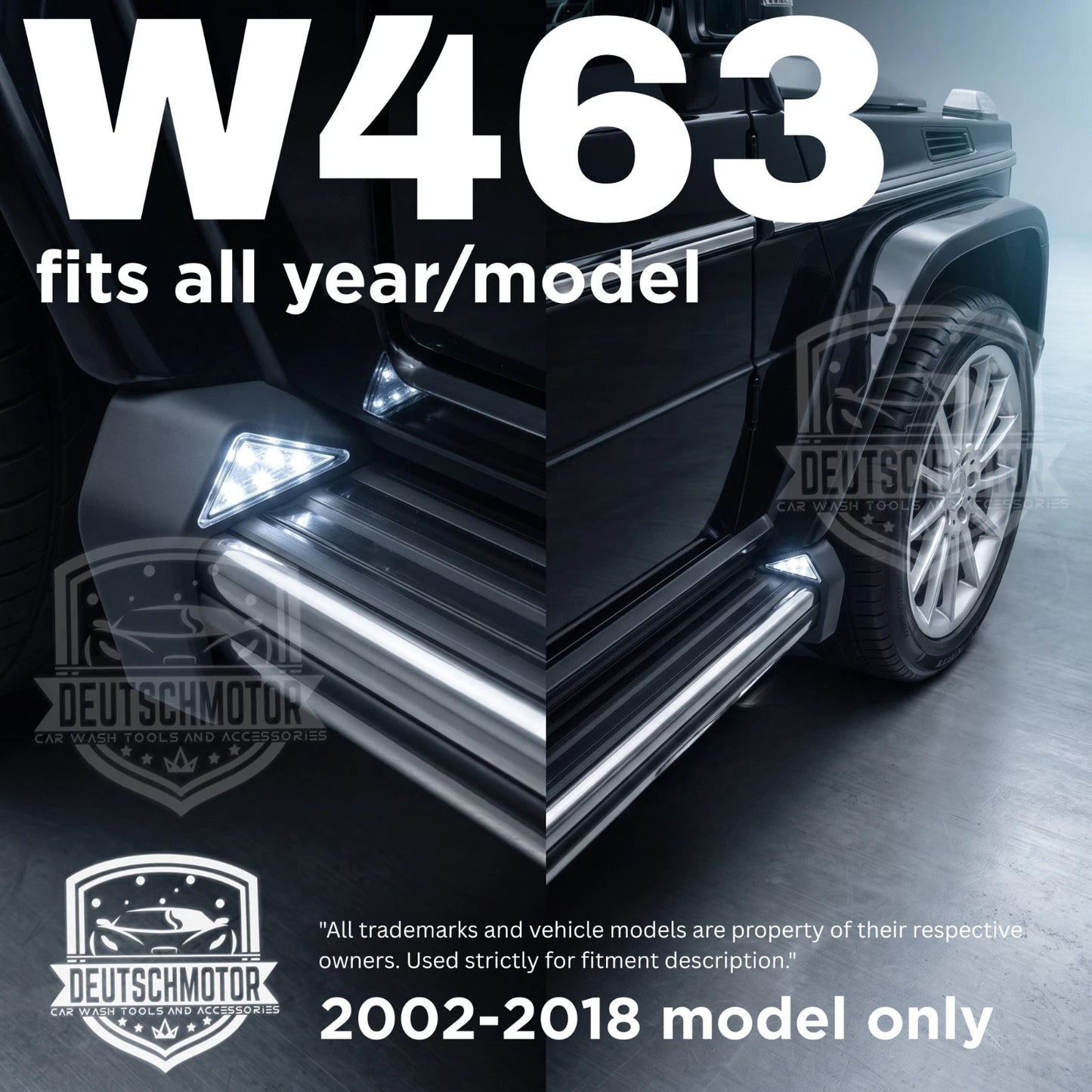 W463 side led light 1987-2018 G63 G500 4x corners for running board for Mercedes
