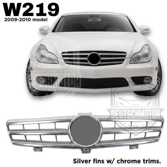 For Mercedes W219 3 fins CLS550 CLS63 CLS55 Grille 2009 2010 silver 3-louvre