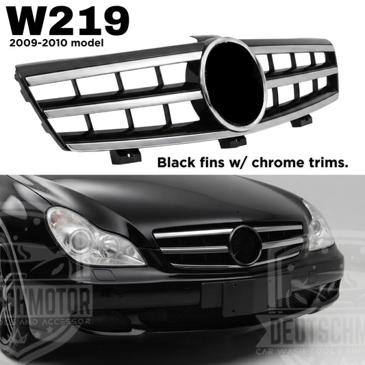 For Mercedes W219 3 fins CLS550 CLS63 CLS55 Grille 2009 2010 black 3-louvre
