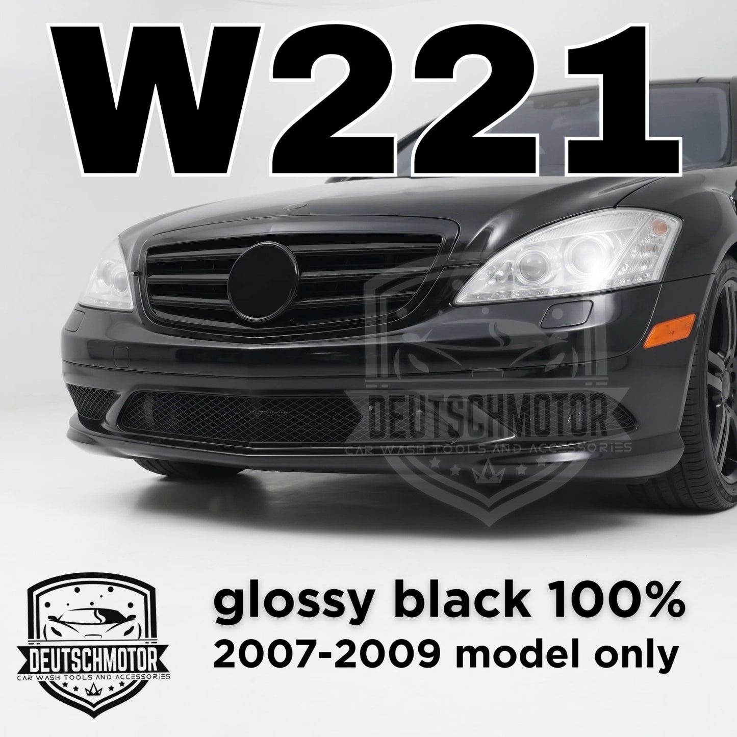 for Mercedes w221 S550 S63 S65 S600 front grille black 3 Fins S-class 2006-2009