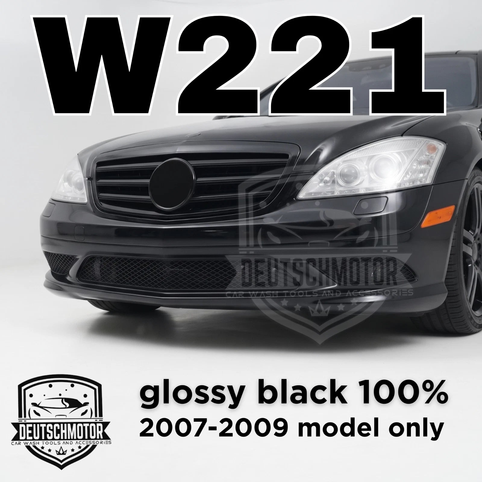 for Mercedes w221 S550 S63 S65 S600 front grille black 3 Fins S-class 2006-2009