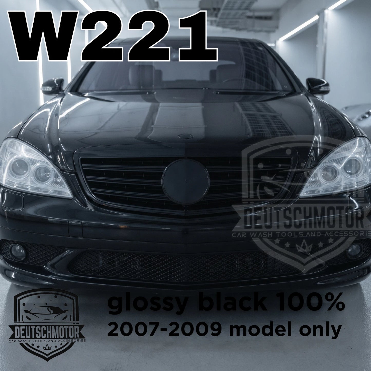 for Mercedes w221 S550 S63 S65 S600 front grille black 3 Fins S-class 2006-2009