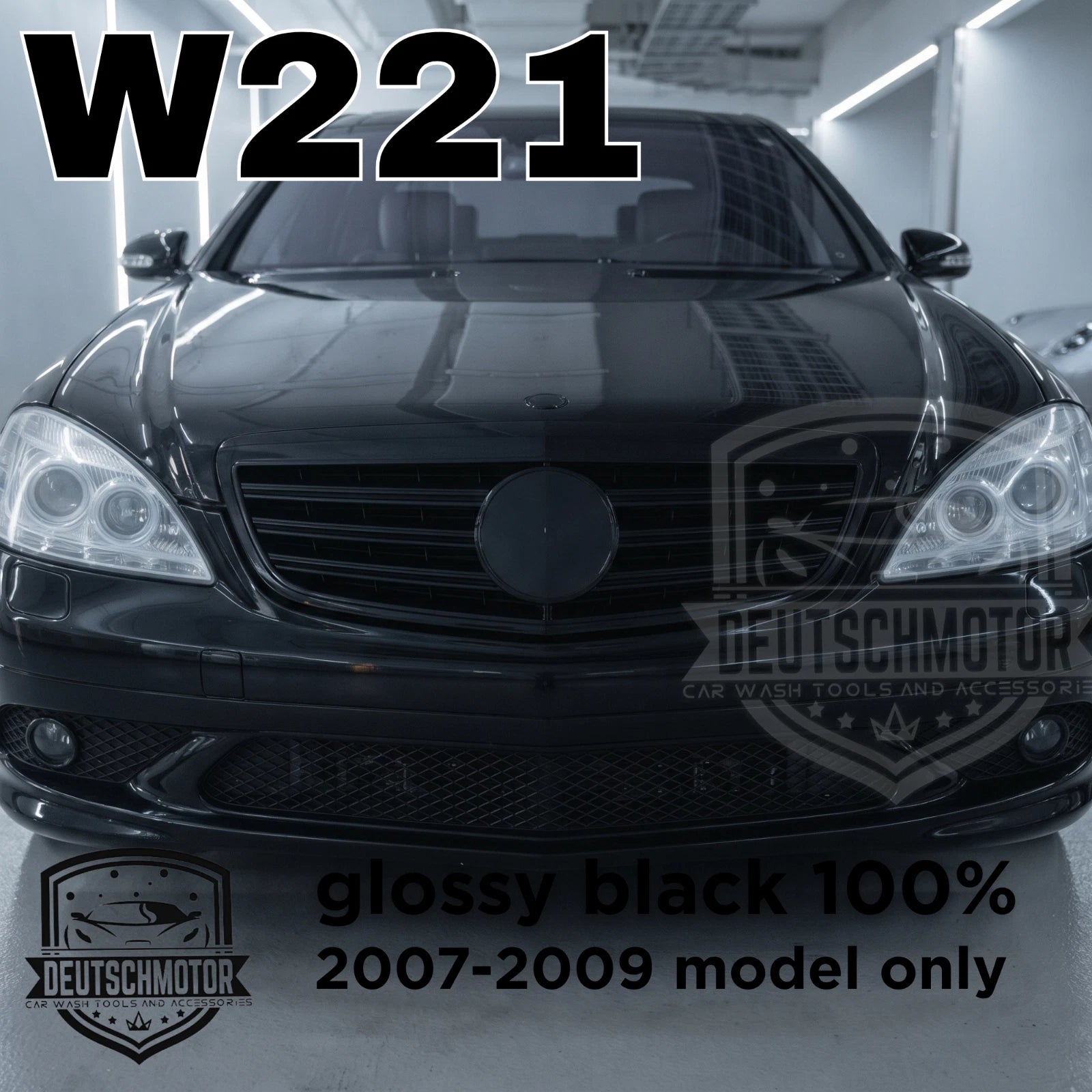 for Mercedes w221 S550 S63 S65 S600 front grille black 3 Fins S-class 2006-2009