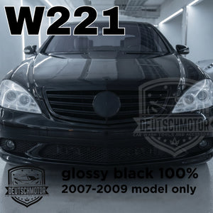 for Mercedes w221 S550 S63 S65 S600 front grille black 3 Fins S-class 2006-2009