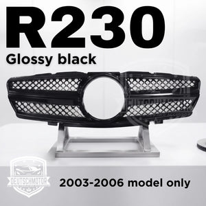 for Mercedes R230 SL500 SL600 Grille front Grill 100% glossy paint 2003-2006
