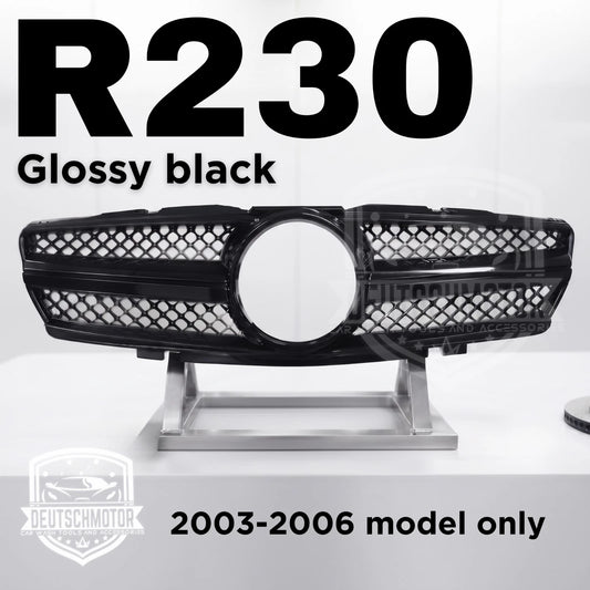 for Mercedes R230 SL500 SL600 Grille front Grill 100% glossy paint 2003-2006
