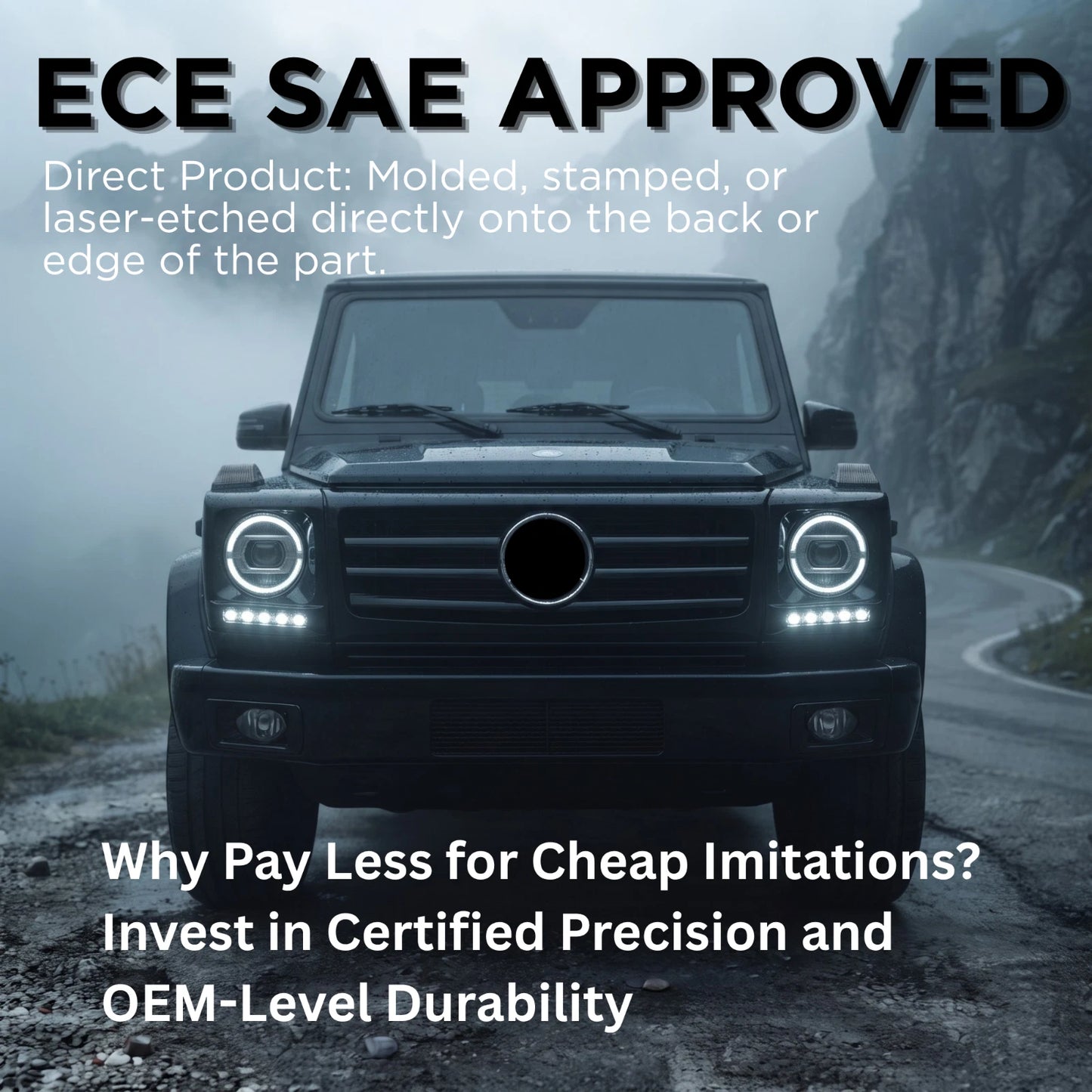 For Mercedes W463 G-Class Headlight Covers Day Time Running Lights 2002 G55 ECE