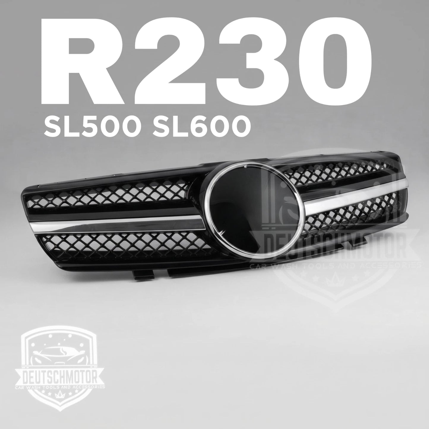 for Mercedes R230 SL500 SL55 Grille front Grill black 1FIN 2003-2006 + Led kit