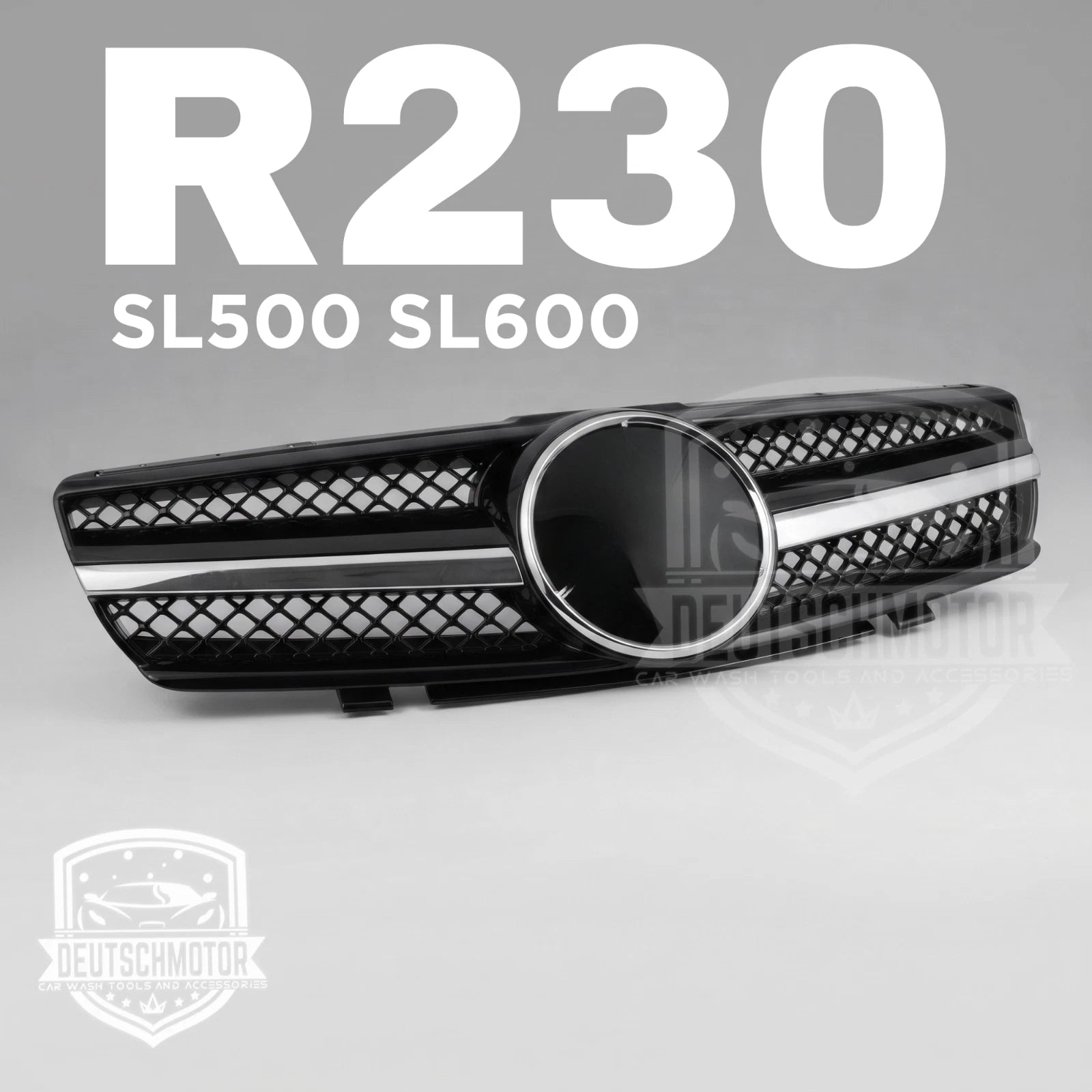 for Mercedes R230 SL500 SL55 Grille front Grill black 1FIN 2003-2006 + Led kit