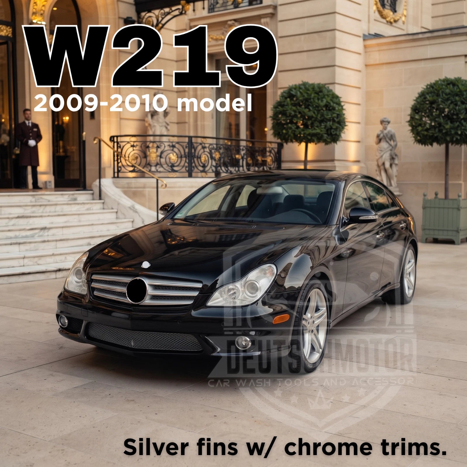For Mercedes W219 3 fins CLS550 CLS63 CLS55 Grille 2009 2010 silver 3-louvre