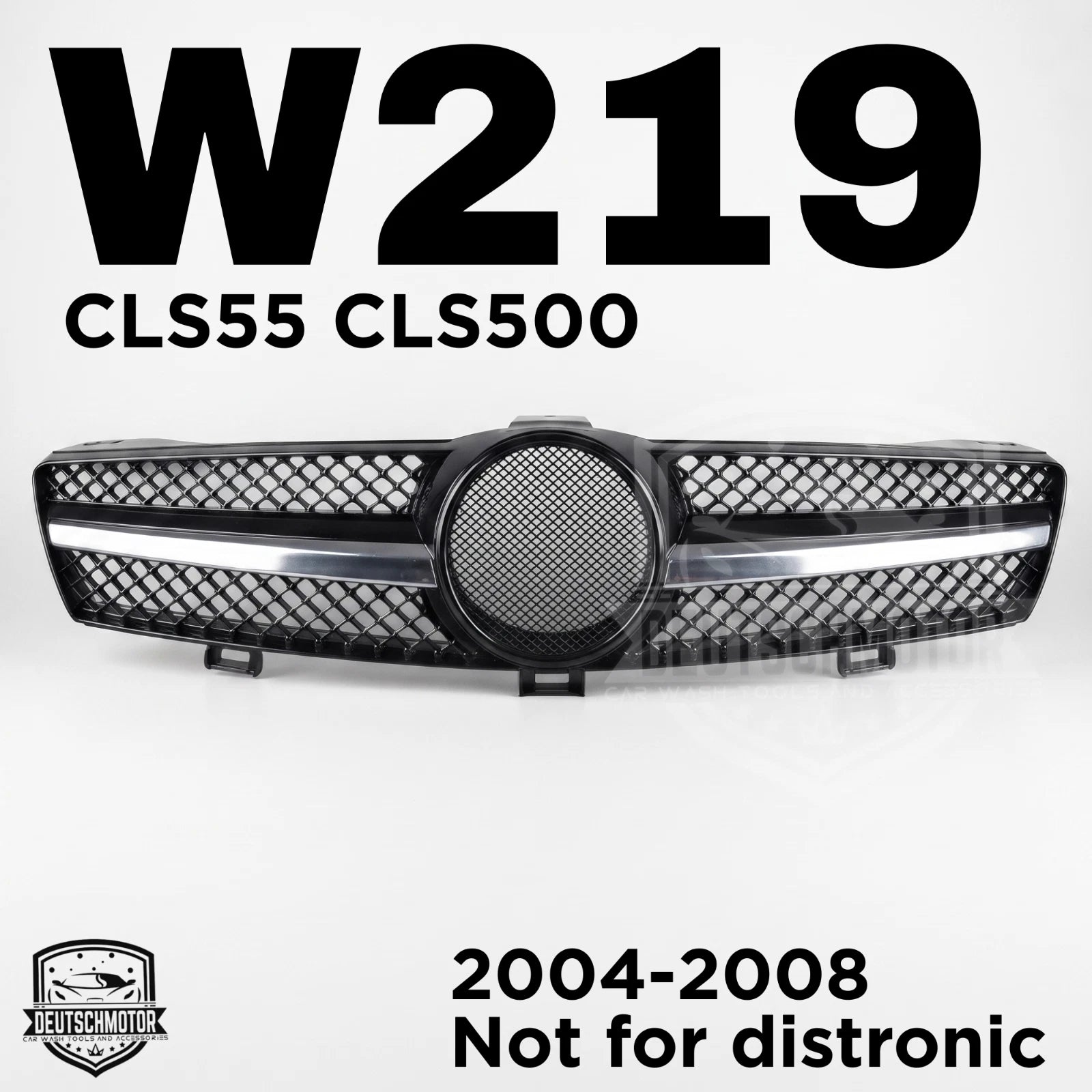 Mercedes W219 CLS55 CLS500 CLS Grille Grill 1 Fins 2004-2008 black chrome fin
