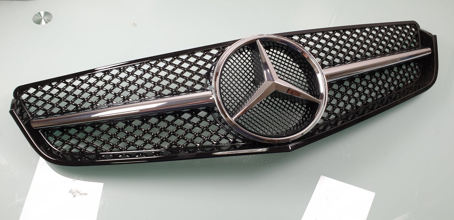 W207 E-Coupe AMG style front sports grille chrome + LED kit