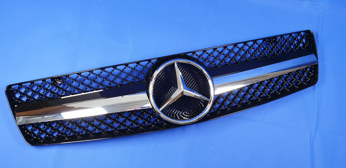 Mercedes R129 1990-2002 SL500 SL600 SL63 front replacement sports grille (black or silver)