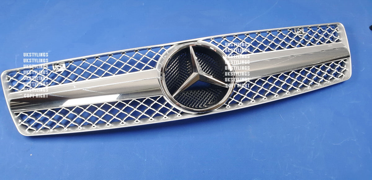 Mercedes R129 1990-2002 SL500 SL600 SL63 front replacement sports grille (black or silver)
