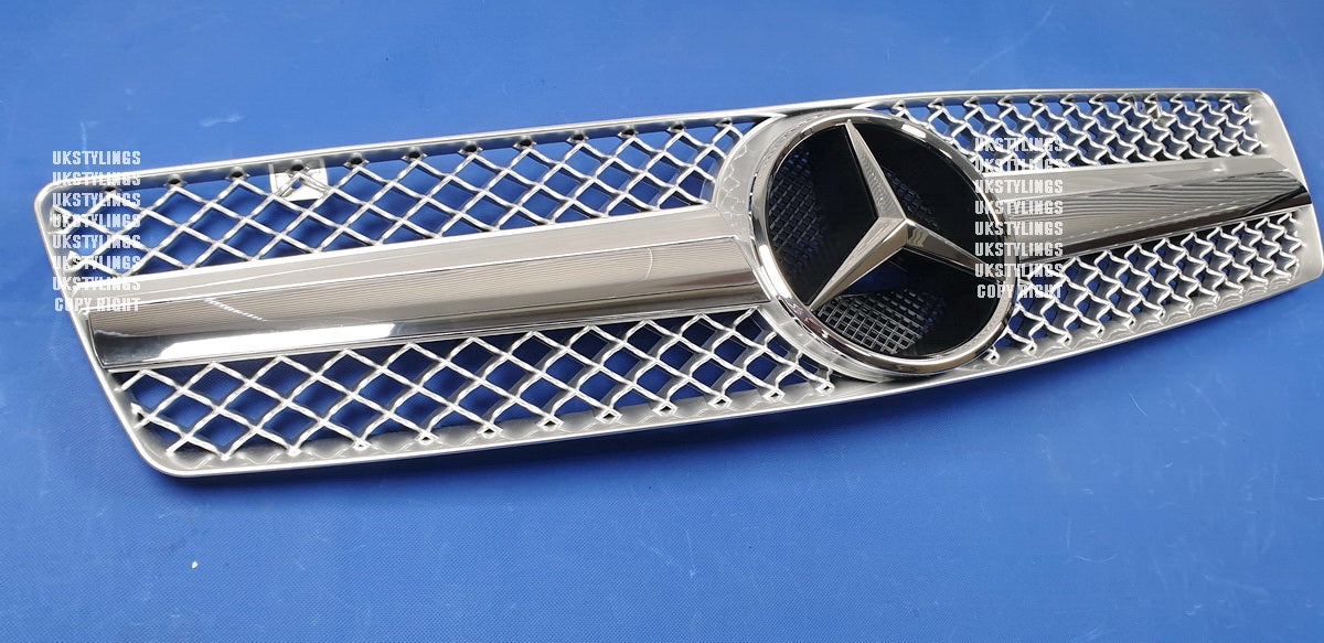 Mercedes R129 1990-2002 SL500 SL600 SL63 front replacement sports grille (black or silver)