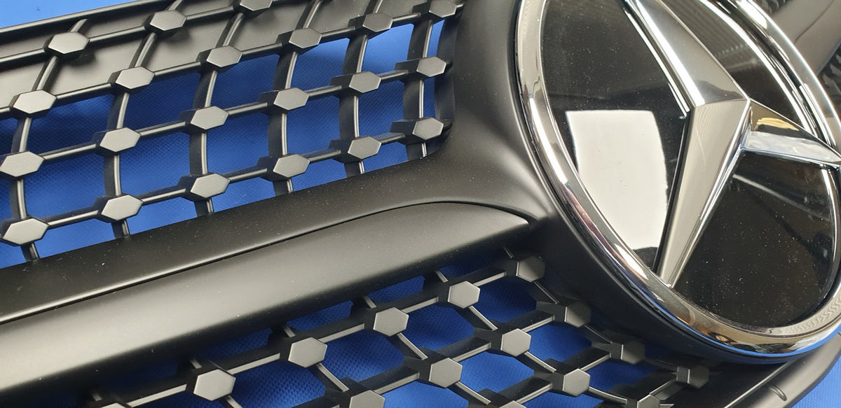 Mercedes Diamond R230 100% (matte) black grille 2003-2006 for Mercedes SL500 SL600 SL63 (distronic)