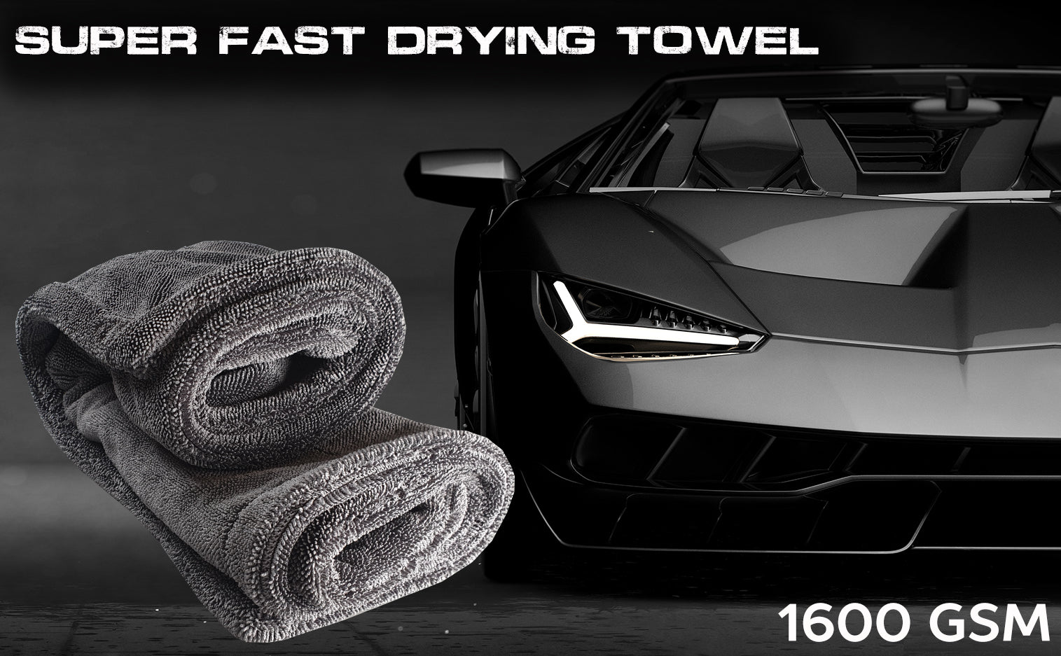 Kaeshaep Microfiber Car Drying Towel, 1300gsm Superior Absorbency Twist Loop for Drying Cars, Trucks, and SUVs (Gray, 20 inchx32 inch)