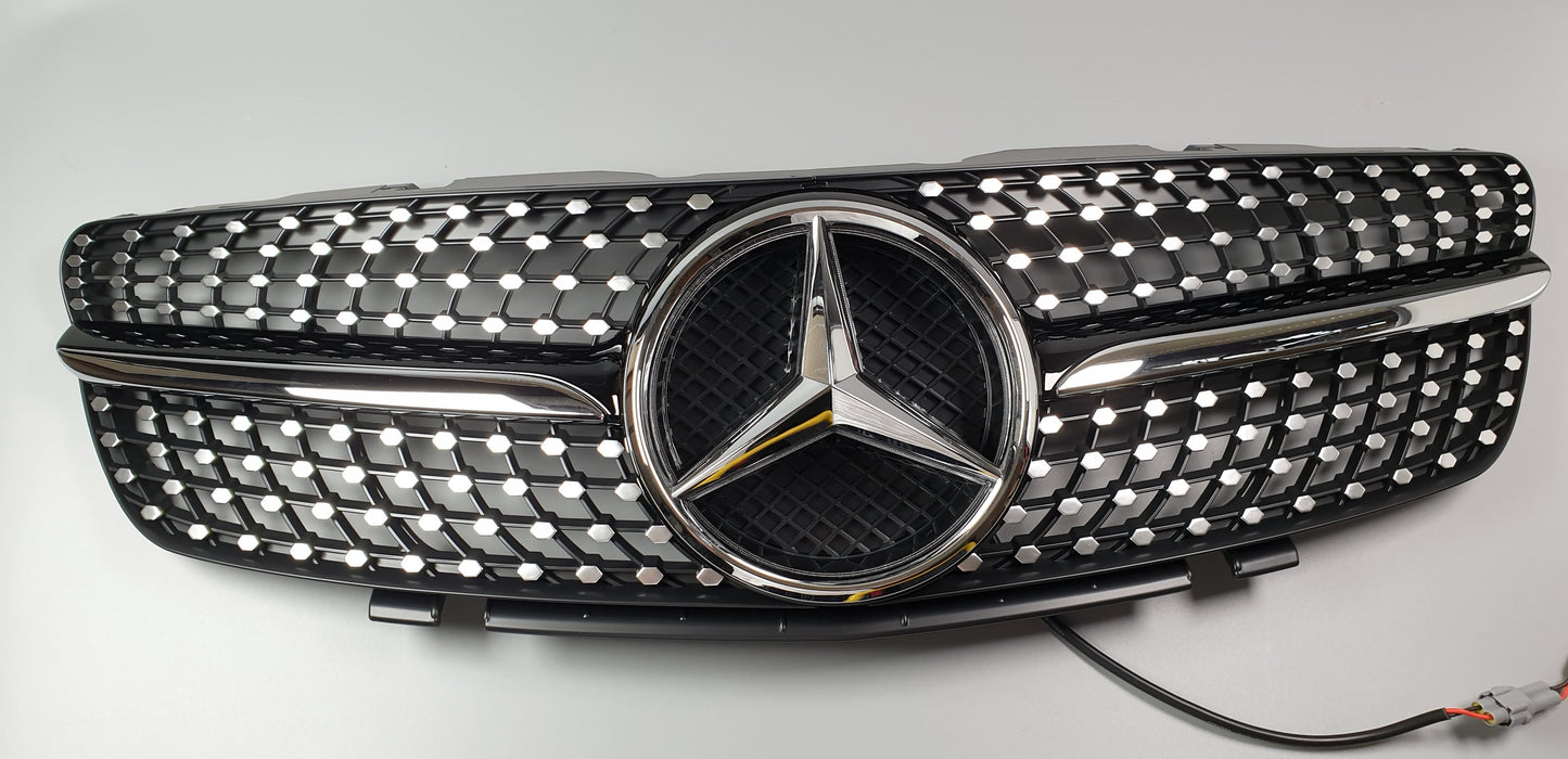 Mercedes Diamond R230 SL AMG grille for Mercedes SL500 SL600 SL63 2003-2006 with LED kit